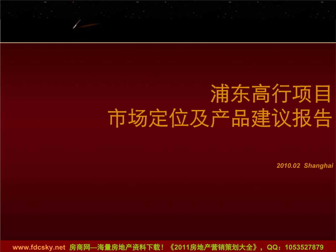 2010年02月上海浦东高行项目市场定位及产品建议报告.ppt